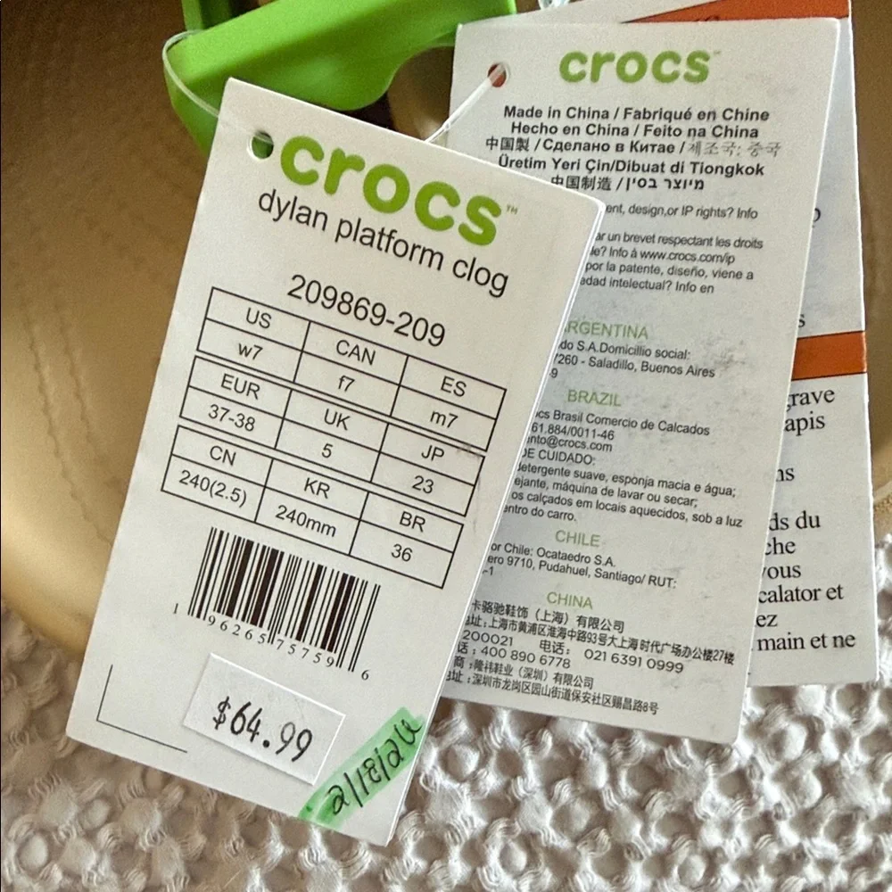 CROCS Dylan Platform Clog in Tan/Beige - Picture 4 of 6